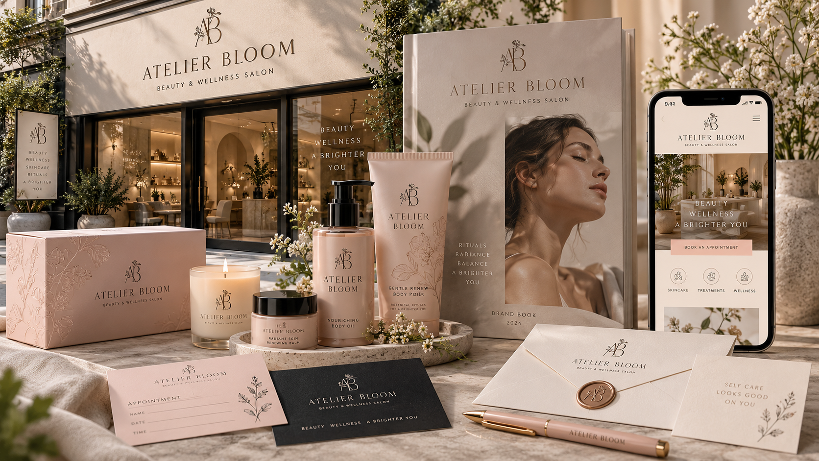 Beauty and salon branding moodboard
